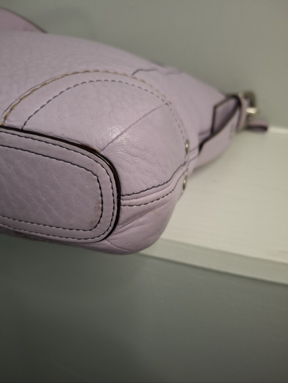 Coach Lavender Pebbled Leather Crossbody Shoulder Bag 2008 Y2K - Picture 6 of 8